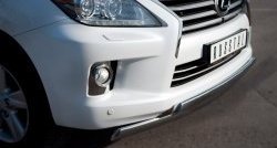 17 999 р. Защита переднего бампера (2 трубыØ75х42 мм, нержавейка) Russtal Lexus LX570 J200 дорестайлинг (2007-2012)  с доставкой в г. Пермь. Увеличить фотографию 2