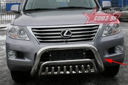 Защита переднего бампера Souz-96 (d76) Lexus LX570  J200 (2007-2012) дорестайлинг