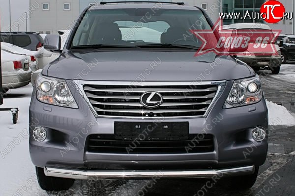 19 439 р. Защита переднего бампера одинарная Souz-96 (d76) Lexus LX570 J200 дорестайлинг (2007-2012)  с доставкой в г. Пермь
