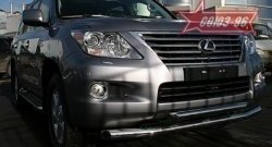 Защита переднего бампера двойная Souz-96 (d76/60) Lexus LX570  J200 (2007-2012) дорестайлинг