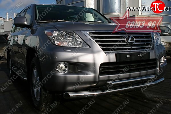35 549 р. Защита переднего бампера двойная Souz-96 (d76/60)  Lexus LX570  J200 (2007-2012) дорестайлинг  с доставкой в г. Пермь