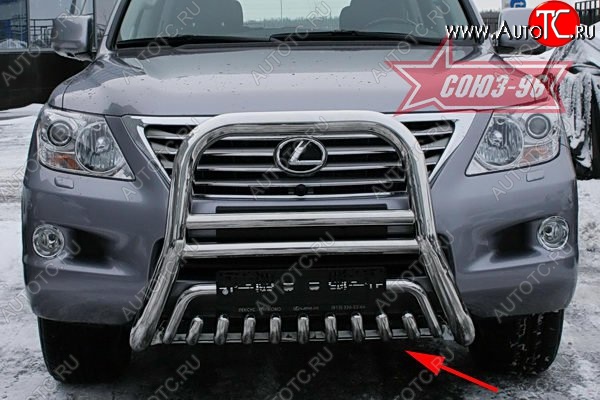 26 849 р. Защита переднего бампера нижняя Souz-96 Lexus LX570 J200 дорестайлинг (2007-2012)  с доставкой в г. Пермь
