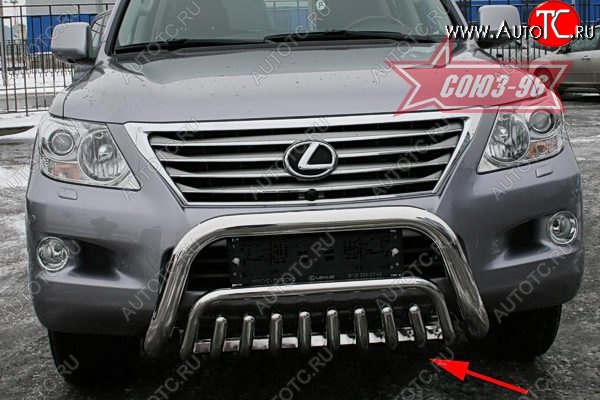23 849 р. Защита переднего бампера нижняя Souz-96  Lexus LX570  J200 (2007-2012) дорестайлинг  с доставкой в г. Пермь