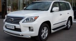 15 999 р. Защита переднего бампера (2 трубыØ76 и 63 мм, нержавейка) Russtal Lexus LX570 J200 дорестайлинг (2007-2012)  с доставкой в г. Пермь. Увеличить фотографию 4