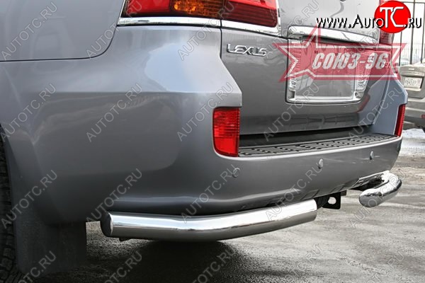 18 629 р. Защита заднего бампера из боковых уголков Souz-96 (d76) Lexus LX570 J200 дорестайлинг (2007-2012)  с доставкой в г. Пермь