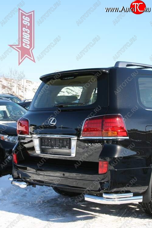 22 769 р. Защита заднего бампера из двойных боковых уголков Sport Souz-96 (d76|42) Lexus LX570 J200 дорестайлинг (2007-2012)  с доставкой в г. Пермь