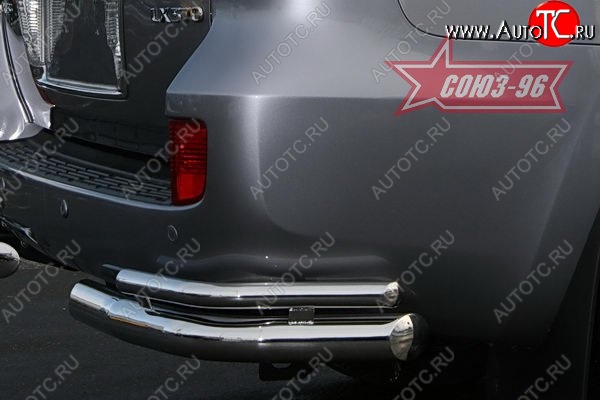 22 769 р. Защита заднего бампера из двойных боковых уголков Souz-96 (d76/42) Lexus LX570 J200 дорестайлинг (2007-2012)  с доставкой в г. Пермь