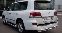 20 949 р. Защита заднего бампера (Ø76 и 42 мм, нержавейка) SLITKOFF Lexus LX570 J200 дорестайлинг (2007-2012)  с доставкой в г. Пермь. Увеличить фотографию 4