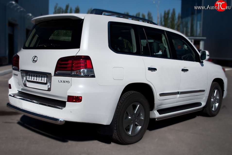 16 749 р. Защита заднего бампера (Ø76 мм, нержавейка) SLITKOFF  Lexus LX570  J200 (2007-2012) дорестайлинг  с доставкой в г. Пермь