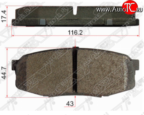 1 399 р. Комплект задних тормозных колодок SAT Lexus LX570 J200 дорестайлинг (2007-2012)  с доставкой в г. Пермь
