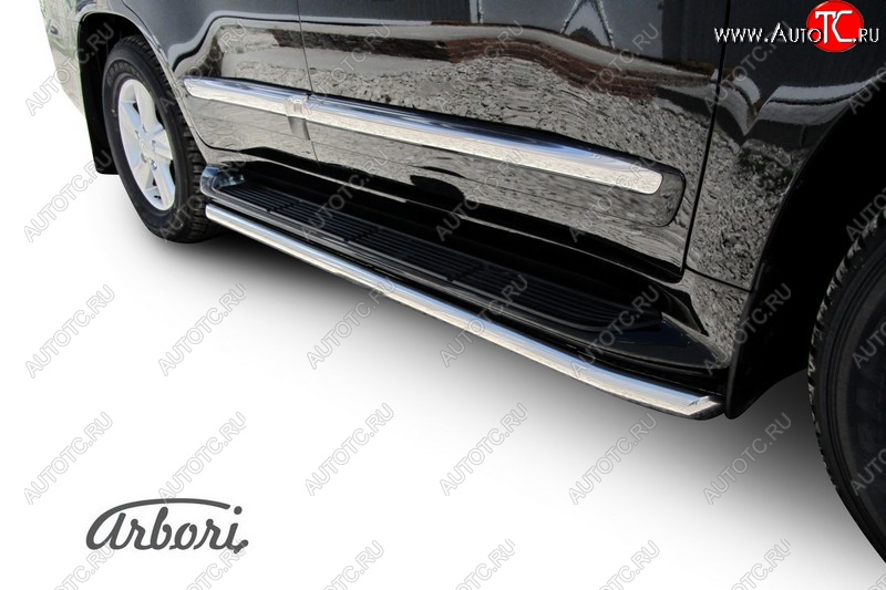 14 759 р. Защита штатных порогов Arbori (нержавейка, d42 mm). Lexus LX570 J200 1-ый рестайлинг (2012-2015)  с доставкой в г. Пермь