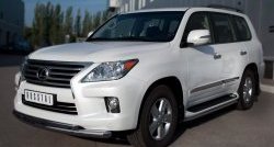 20 999 р. Защита переднего бампера (2 трубыØ76 и 42 мм, нержавейка) SLITKOFF  Lexus LX570  J200 (2012-2015) 1-ый рестайлинг  с доставкой в г. Пермь. Увеличить фотографию 4