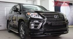 Защита переднего бампера двойная Souz-96 (d60/42). Lexus LX570  J200 (2012-2015) 1-ый рестайлинг