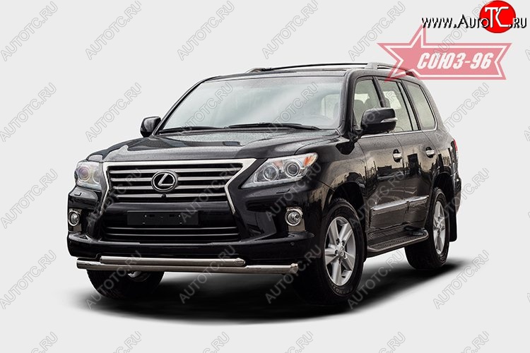 34 199 р. Защита переднего бампера двойная Souz-96 (d76/60)  Lexus LX570  J200 (2012-2015) 1-ый рестайлинг  с доставкой в г. Пермь