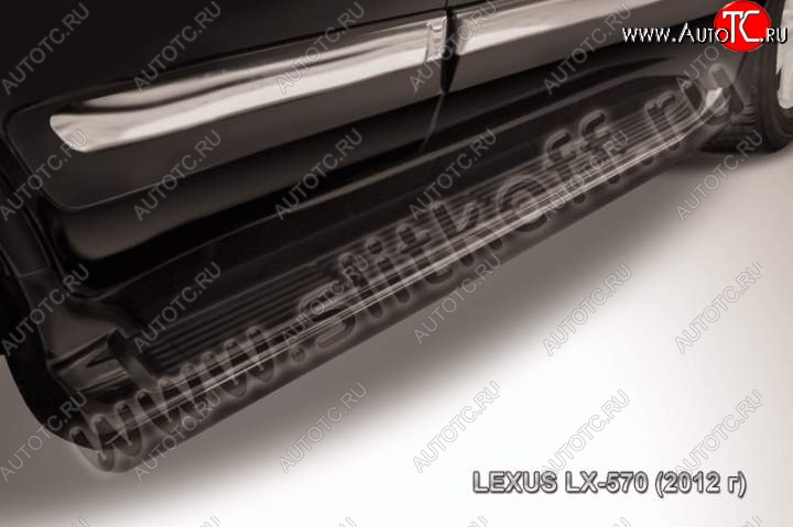 12 549 р. Защита штатного порога из трубы d42 Slitkoff  Lexus LX570  J200 (2012-2015) 1-ый рестайлинг (Цвет: серебристый)  с доставкой в г. Пермь