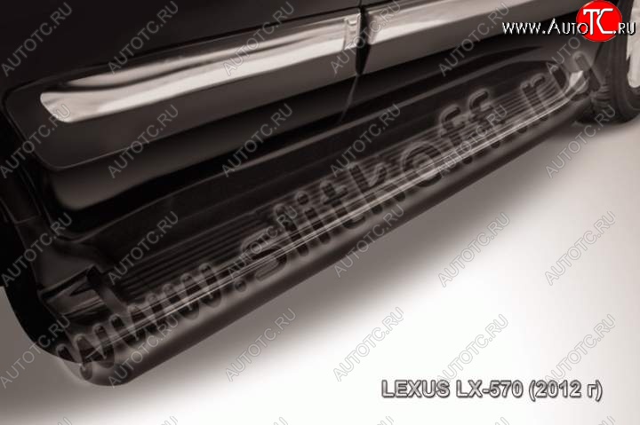 15 599 р. Защита штатного порога из трубы d57 Slitkoff Lexus LX570 J200 1-ый рестайлинг (2012-2015) (Цвет: серебристый)  с доставкой в г. Пермь