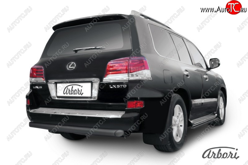 16 109 р. Защита заднего бампера Arbori (черная, 1 труба d76 mm). Lexus LX570 J200 1-ый рестайлинг (2012-2015)  с доставкой в г. Пермь