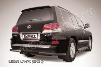 Защита заднего бампера из уголков d76 Slitkoff Lexus LX570  J200 (2012-2015) 1-ый рестайлинг