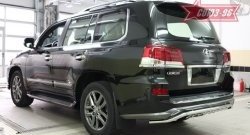 Защита заднего бампера с элементами из профиля Sport Souz-96 (d42) Lexus LX570  J200 (2012-2015) 1-ый рестайлинг