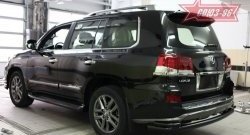 Двойная заднего бампера Sport Souz-96 Black (d76/42) Lexus LX570  J200 (2012-2015) 1-ый рестайлинг