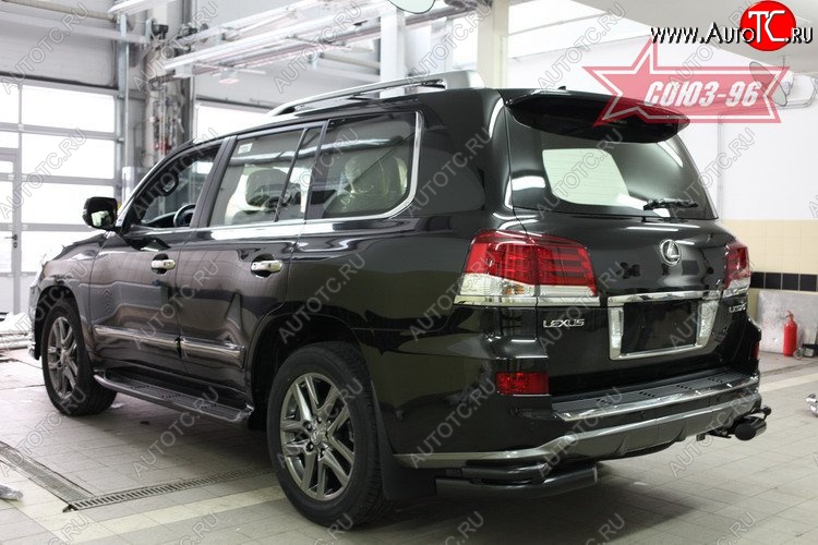 22 769 р. Защита заднего бампера из двойных боковых уголков Souz-96 (d76/42)  Lexus LX570  J200 (2012-2015) 1-ый рестайлинг  с доставкой в г. Пермь