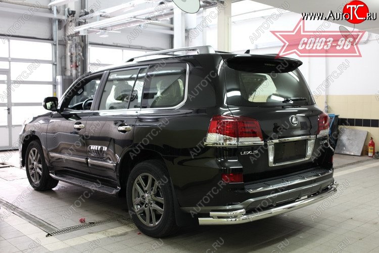 6 893 р. Двойная защита заднего бампера Souz-96 (d76/42) Lexus LX570 J200 1-ый рестайлинг (2012-2015)  с доставкой в г. Пермь