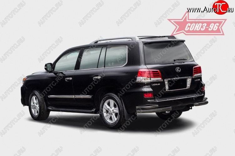 22 769 р. Защита заднего бампера из двойных боковых уголков (d76х42) Black Souz-96  Lexus LX570  J200 (2012-2015) 1-ый рестайлинг  с доставкой в г. Пермь