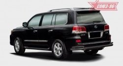 Двойная защита заднего бампера d76/42 чёрного цвета Souz-96 Lexus LX570  J200 (2012-2015) 1-ый рестайлинг