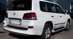 13 999 р. Защита заднего бампера (Ø75x42 мм, нержавейка) Russtal Lexus LX570 J200 1-ый рестайлинг (2012-2015)  с доставкой в г. Пермь. Увеличить фотографию 3