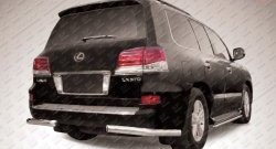 Защита заднего бампера из двух боковых уголков диаметром 76 мм Slitkoff Lexus LX570  J200 (2012-2015) 1-ый рестайлинг