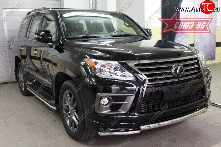 29 474 р. Защита переднего бампера двойная Sport Souz-96 (d60/60).  Lexus LX570  J200 (2012-2015) 1-ый рестайлинг  с доставкой в г. Пермь