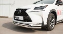 18 699 р. Защита переднего бампера (2 трубыØ63 и 42 мм, нержавейка) SLITKOFF Lexus NX200T Z10 (2014-2017)  с доставкой в г. Пермь. Увеличить фотографию 2