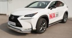 18 699 р. Защита переднего бампера (2 трубыØ63 и 42 мм, нержавейка) SLITKOFF Lexus NX200T Z10 (2014-2017)  с доставкой в г. Пермь. Увеличить фотографию 4