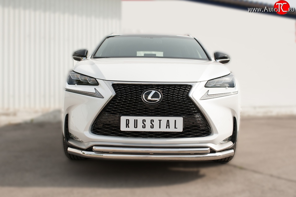 18 699 р. Защита переднего бампера (2 трубыØ63 и 42 мм, нержавейка) SLITKOFF Lexus NX200T Z10 (2014-2017)  с доставкой в г. Пермь