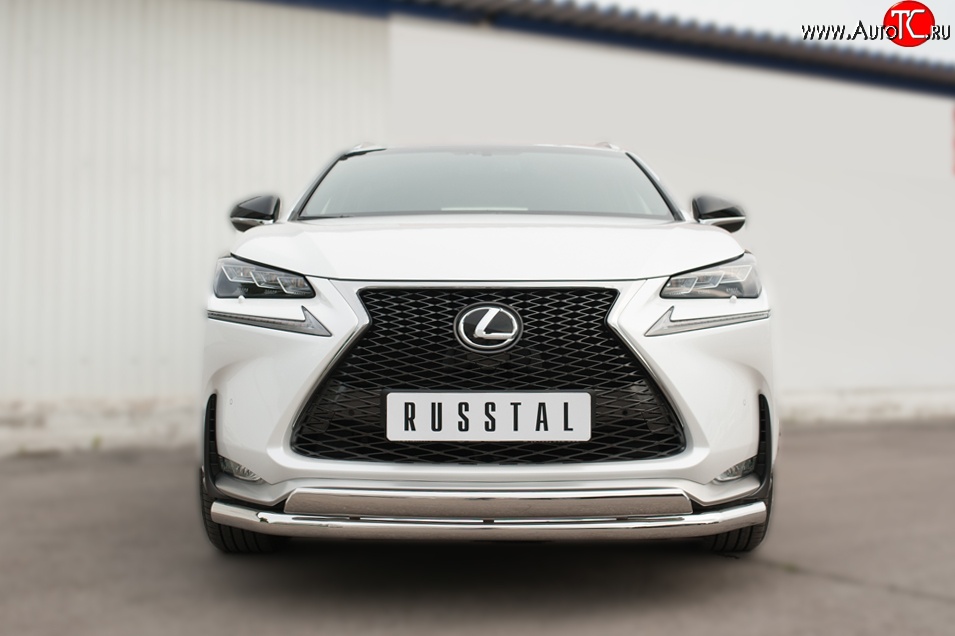 19 899 р. Защита переднего бампера (2 трубыØ75х42 и 63 мм, нержавейка) SLITKOFF Lexus NX200T Z10 (2014-2017)  с доставкой в г. Пермь