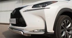 11 599 р. Защита переднего бампера (Ø75х42 мм, нержавейка, F-SPORT) Russtal Lexus NX200T Z10 (2014-2017)  с доставкой в г. Пермь. Увеличить фотографию 3