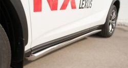 Защита порогов из круглой трубы диаметром 63 мм F SPORT SLITKOFF Lexus NX200T  Z10 (2014-2017)