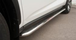 77 999 р. Широкая защита порогов F SPORT Russtal Lexus NX200T Z10 (2014-2017) (Текстура поверхности листа №1)  с доставкой в г. Пермь. Увеличить фотографию 2