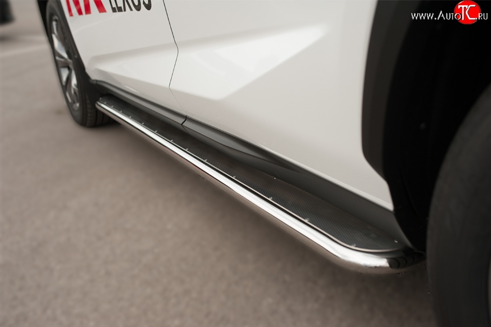 77 999 р. Широкая защита порогов F SPORT Russtal Lexus NX200T Z10 (2014-2017) (Текстура поверхности листа №1)  с доставкой в г. Пермь