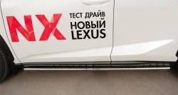 16 649 р. Защита порогов с круглыми вставками для ног из овальной трубы диаметром 75x42 мм F SPORT Russtal Lexus NX200T Z10 (2014-2017)  с доставкой в г. Пермь. Увеличить фотографию 3