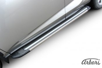 12 509 р. Порожки для ног Arbori Luxe Black  Lexus NX300h  Z10 (2014-2017) дорестайлинг  с доставкой в г. Пермь. Увеличить фотографию 2
