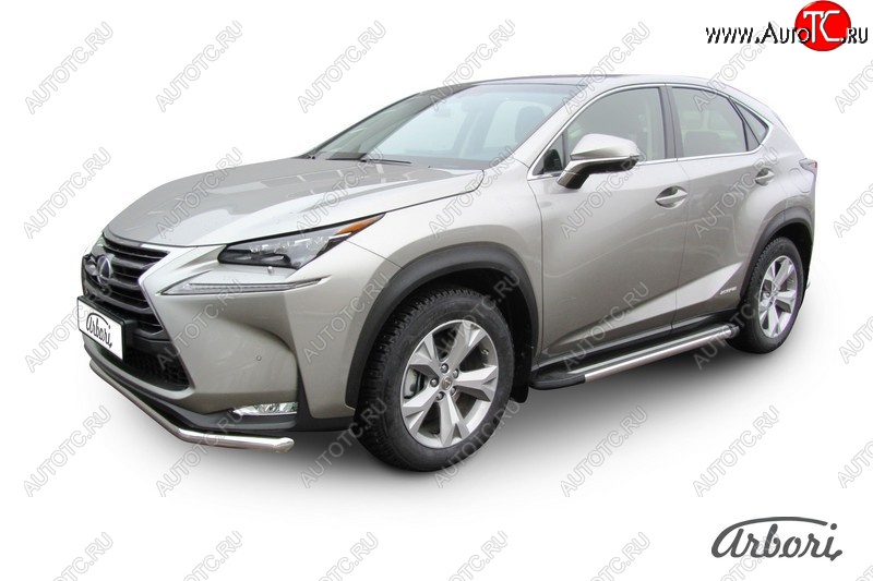 12 509 р. Порожки для ног Arbori Luxe Black  Lexus NX300h  Z10 (2014-2017) дорестайлинг  с доставкой в г. Пермь