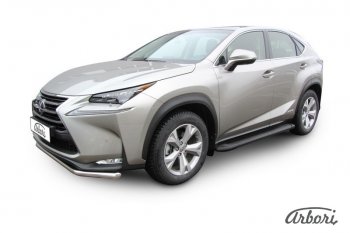 Порожки для ног Arbori Optima Black Lexus NX300h  Z10 (2014-2017) дорестайлинг