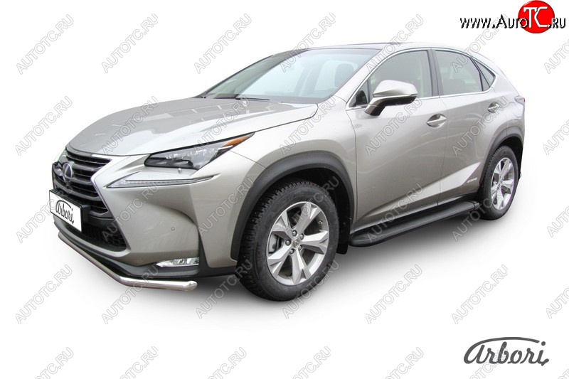 11 609 р. Порожки для ног Arbori Optima Black  Lexus NX300h  Z10 (2014-2017) дорестайлинг  с доставкой в г. Пермь