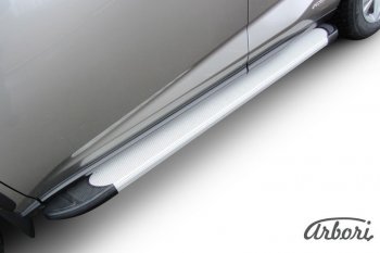 10 979 р. Порожки для ног Arbori Optima Silver  Lexus NX300h  Z10 (2014-2017) дорестайлинг  с доставкой в г. Пермь. Увеличить фотографию 2