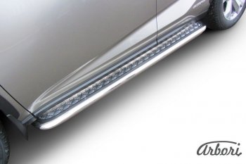 4 724 р. Защита штатных порогов с листом Arbori (нержавейка, алюминий, d57)  Lexus NX300h  Z10 (2014-2017) дорестайлинг  с доставкой в г. Пермь. Увеличить фотографию 2