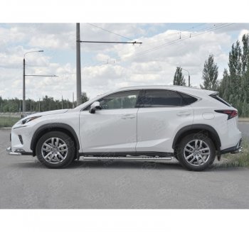 19 399 р. Пороги труба 120х60 Russtal (овал с проступью) Lexus NX300h Z10 дорестайлинг (2014-2017)  с доставкой в г. Пермь. Увеличить фотографию 3