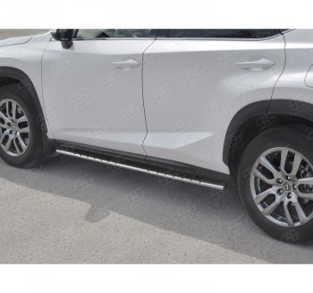 16 649 р. Пороги труба 75х42 Russtal (овал с проступью) Lexus NX300h Z10 дорестайлинг (2014-2017)  с доставкой в г. Пермь. Увеличить фотографию 3