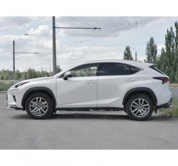 16 649 р. Пороги труба 75х42 Russtal (овал с проступью) Lexus NX300h Z10 дорестайлинг (2014-2017)  с доставкой в г. Пермь. Увеличить фотографию 4