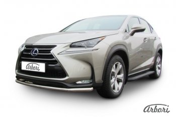 13 319 р. Защита переднего бампера Arbori (радиусная, нержавейка, 1 труба d57 mm). Lexus NX300h Z10 дорестайлинг (2014-2017)  с доставкой в г. Пермь. Увеличить фотографию 2